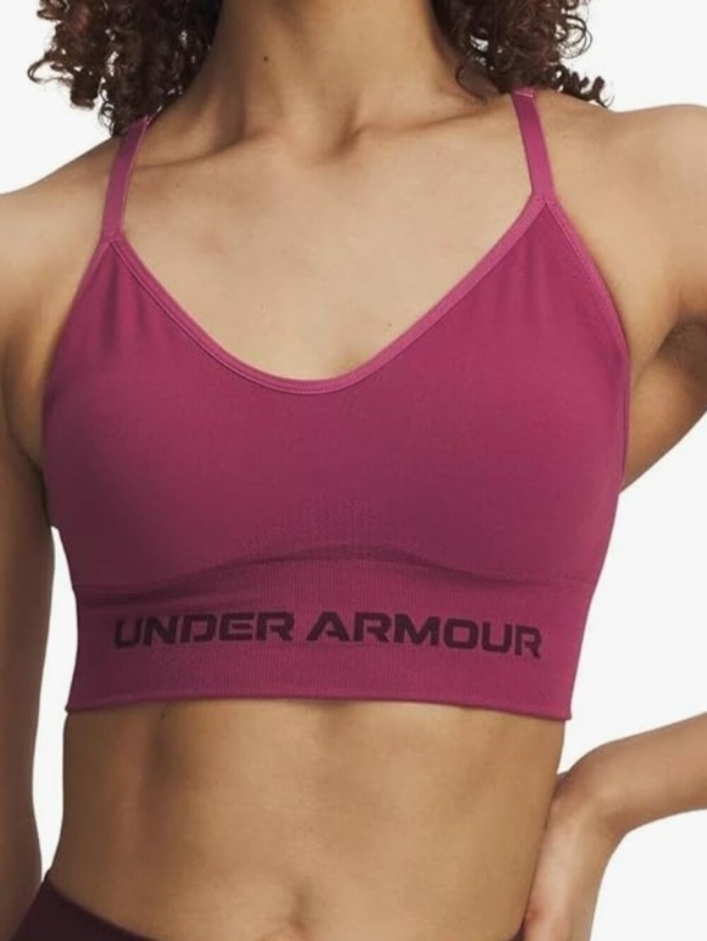 Under Armour Womens Vanish Seamless Low Impact Sports Bra. Fuchsia Dusk. X-Large